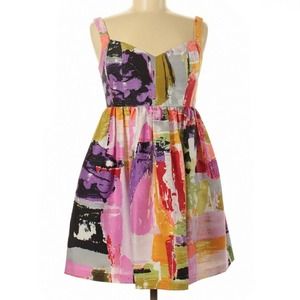 Ali Ro Donna Morgan Silk Abstract Babydoll Dress